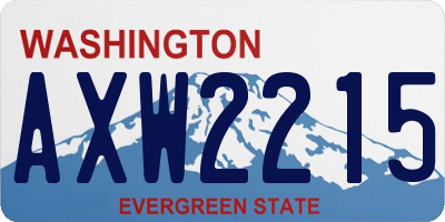 WA license plate AXW2215