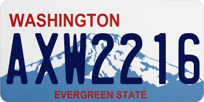 WA license plate AXW2216