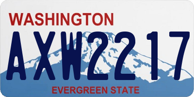 WA license plate AXW2217