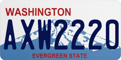 WA license plate AXW2220