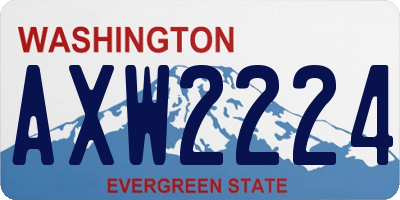 WA license plate AXW2224