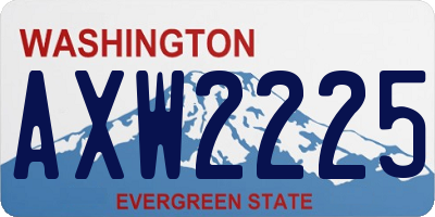 WA license plate AXW2225