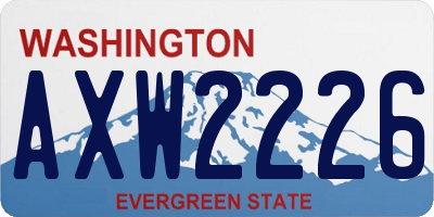 WA license plate AXW2226