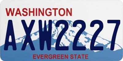 WA license plate AXW2227