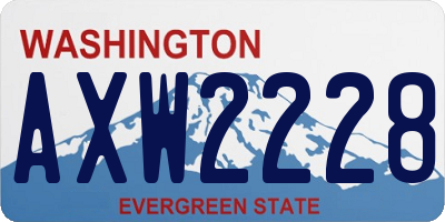 WA license plate AXW2228