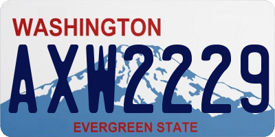 WA license plate AXW2229