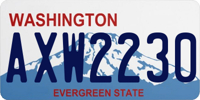 WA license plate AXW2230