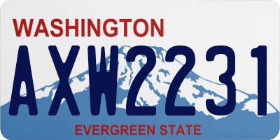 WA license plate AXW2231