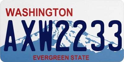 WA license plate AXW2233