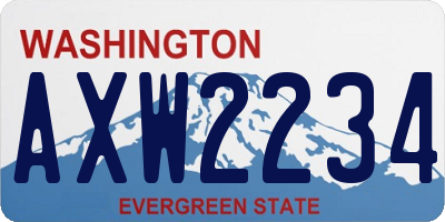 WA license plate AXW2234