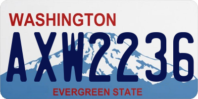 WA license plate AXW2236
