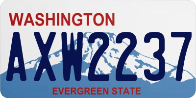 WA license plate AXW2237
