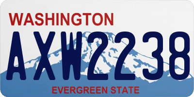 WA license plate AXW2238