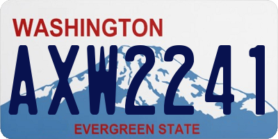 WA license plate AXW2241