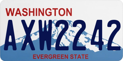 WA license plate AXW2242