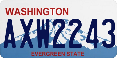 WA license plate AXW2243