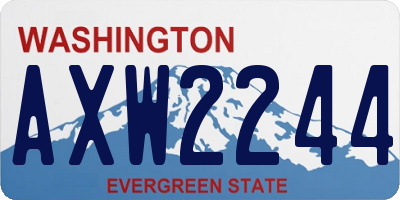 WA license plate AXW2244