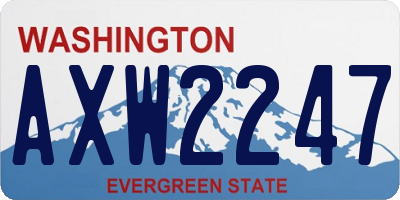 WA license plate AXW2247