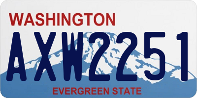 WA license plate AXW2251