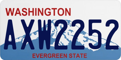 WA license plate AXW2252