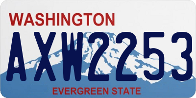 WA license plate AXW2253