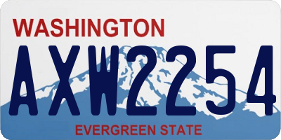 WA license plate AXW2254