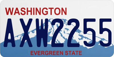 WA license plate AXW2255