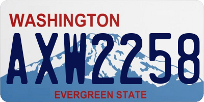 WA license plate AXW2258