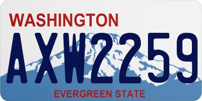 WA license plate AXW2259