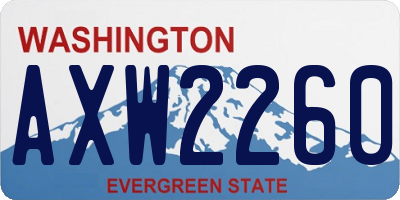 WA license plate AXW2260