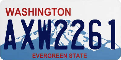 WA license plate AXW2261