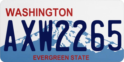 WA license plate AXW2265