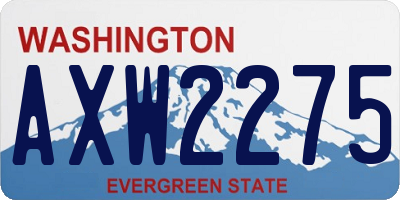WA license plate AXW2275