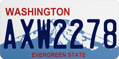 WA license plate AXW2278