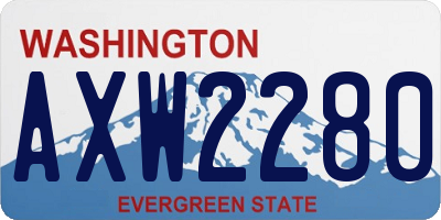 WA license plate AXW2280