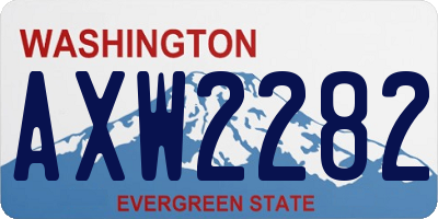 WA license plate AXW2282