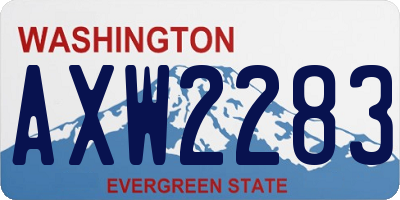 WA license plate AXW2283