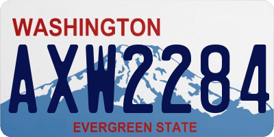 WA license plate AXW2284