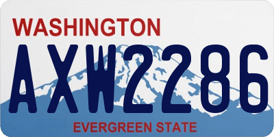 WA license plate AXW2286
