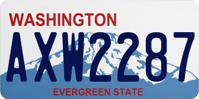 WA license plate AXW2287