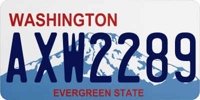 WA license plate AXW2289