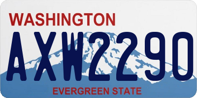 WA license plate AXW2290