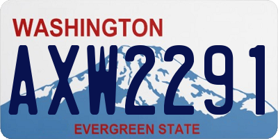 WA license plate AXW2291
