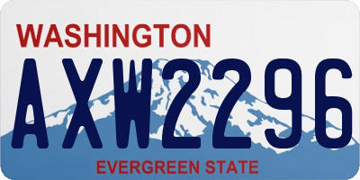WA license plate AXW2296