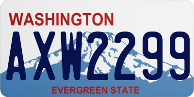 WA license plate AXW2299