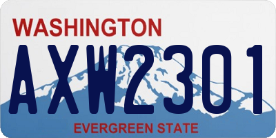 WA license plate AXW2301