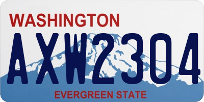 WA license plate AXW2304