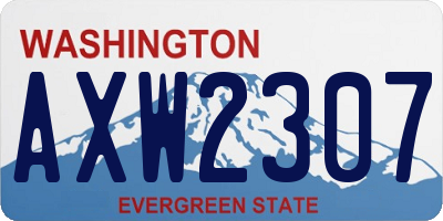 WA license plate AXW2307