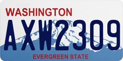 WA license plate AXW2309