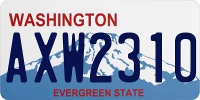 WA license plate AXW2310